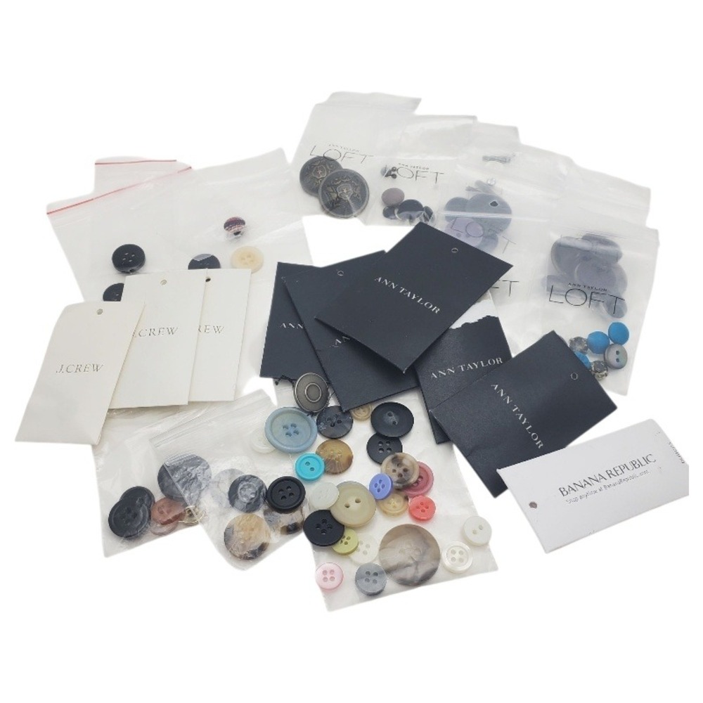 80 pcs Designer Buttons Lot J.Crew Ann Taylor LOFT Banana Republic Sewing Crafts
